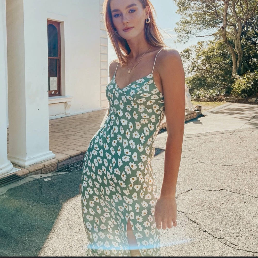 Hello Molly Green Floral Maxi Dress